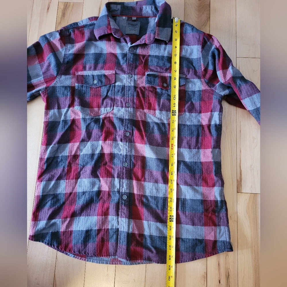 Point Zero men's size large semi fit plaid shirt - Picture 5 of 6